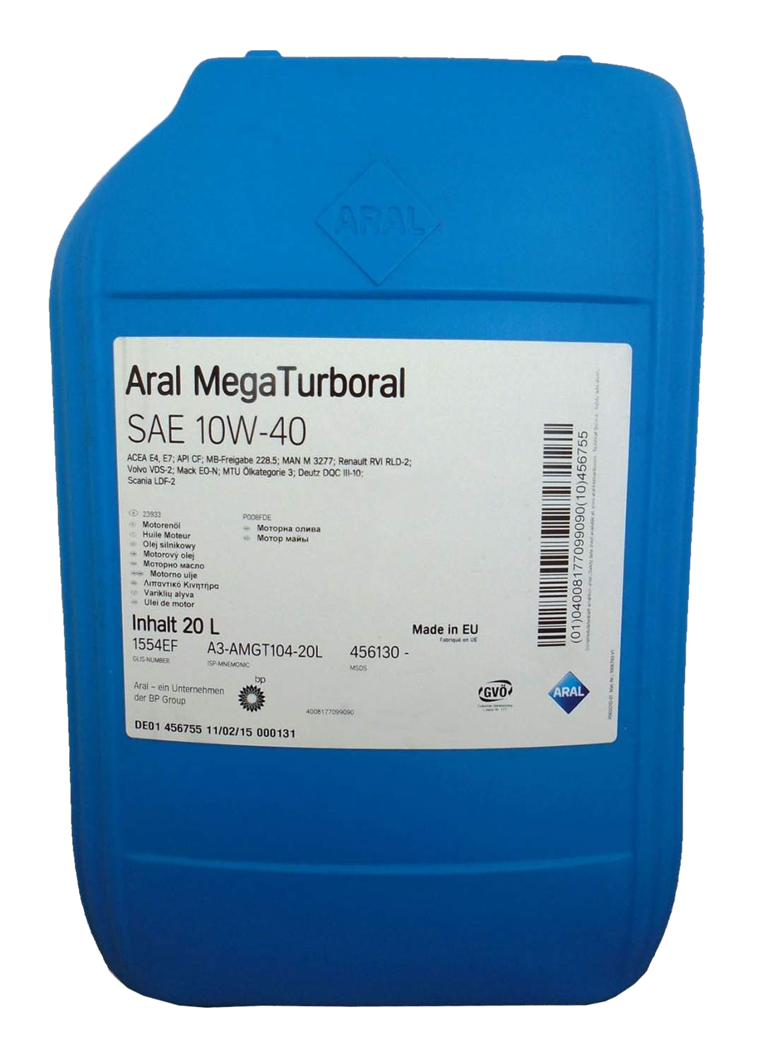 Моторное масло Aral MegaTurboral 10W-40, 20л